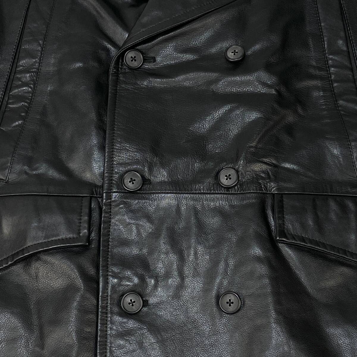 極美品 CCU / シーシーユー 23AW CHARLIE STORM P COAT / カウレザーP