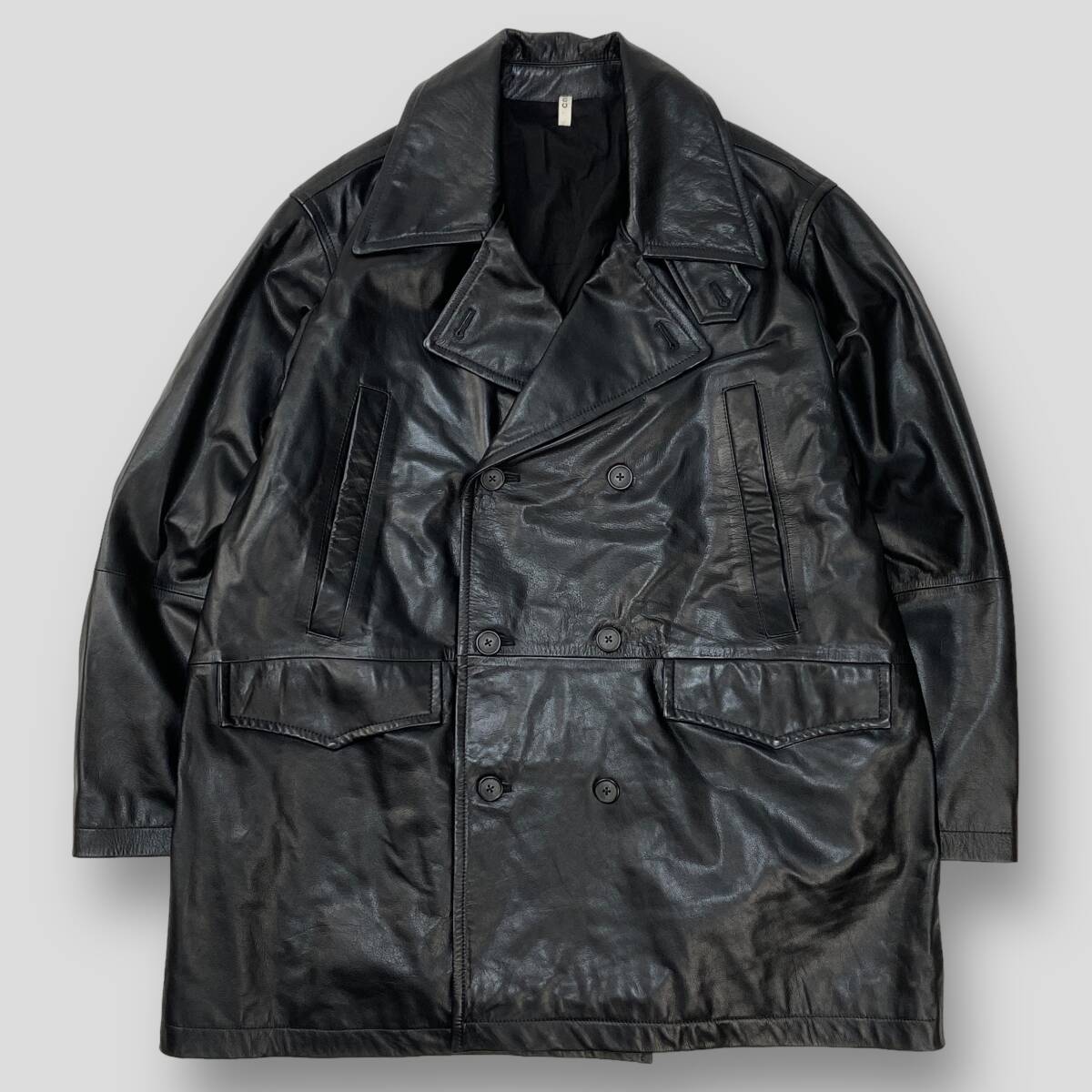 極美品 CCU / シーシーユー 23AW CHARLIE STORM P COAT / カウレザーP