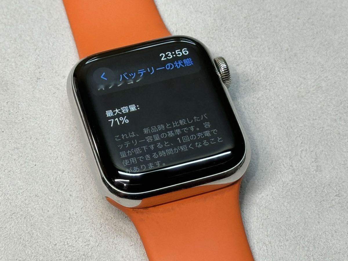 即決 Apple watch エルメス オレンジバンド シリーズ5 アップル