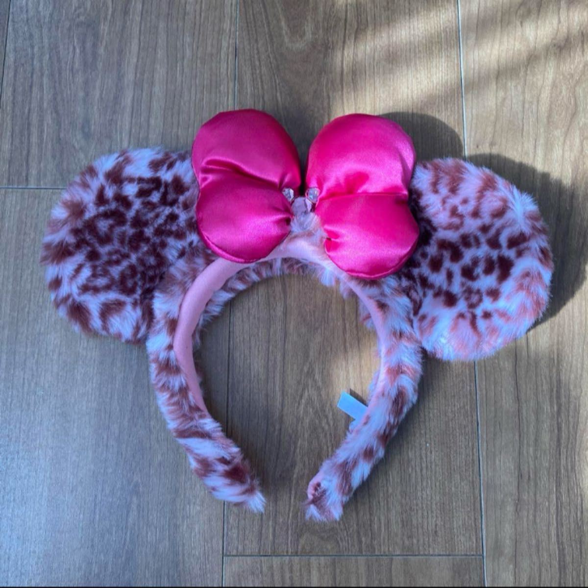 東京ディズニーリゾート ミニー カチューシャ 豹柄 ヒョウ柄 ピンク
