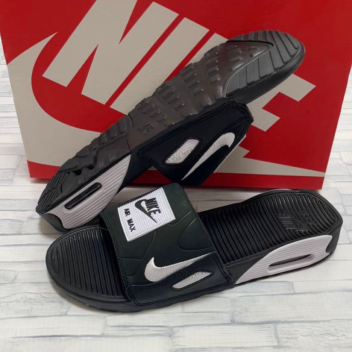 NIKE AIR MAX 90 SLIDE BLACK WHITE ナイキ エアマックス90 スライド