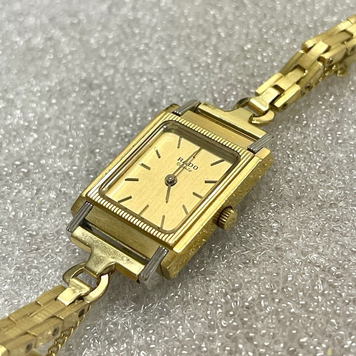 稼働 良品 RADO レディース 腕時計 ラドー クォーツ レクタンギュラー
