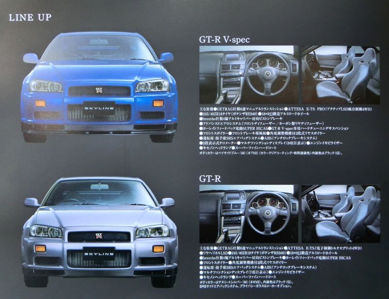 送料無料 即決 日産 スカイライン GT-R（10代目 BNR34型）カタログ