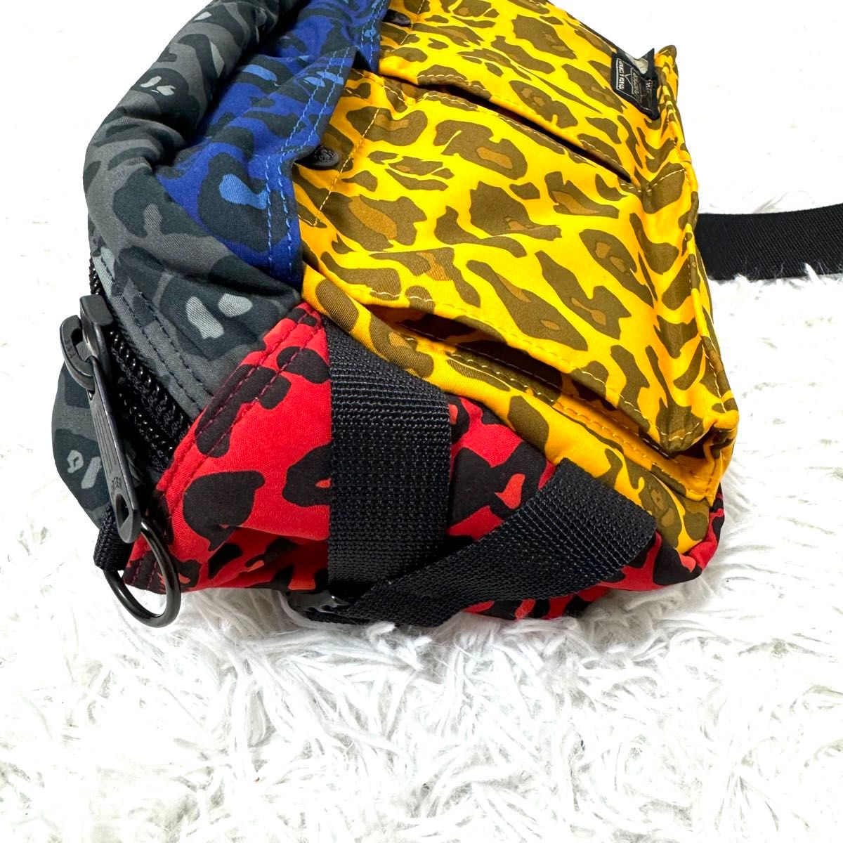 美品 激レア BAPE × PORTER レオパード クレイジー ボディバッグ
