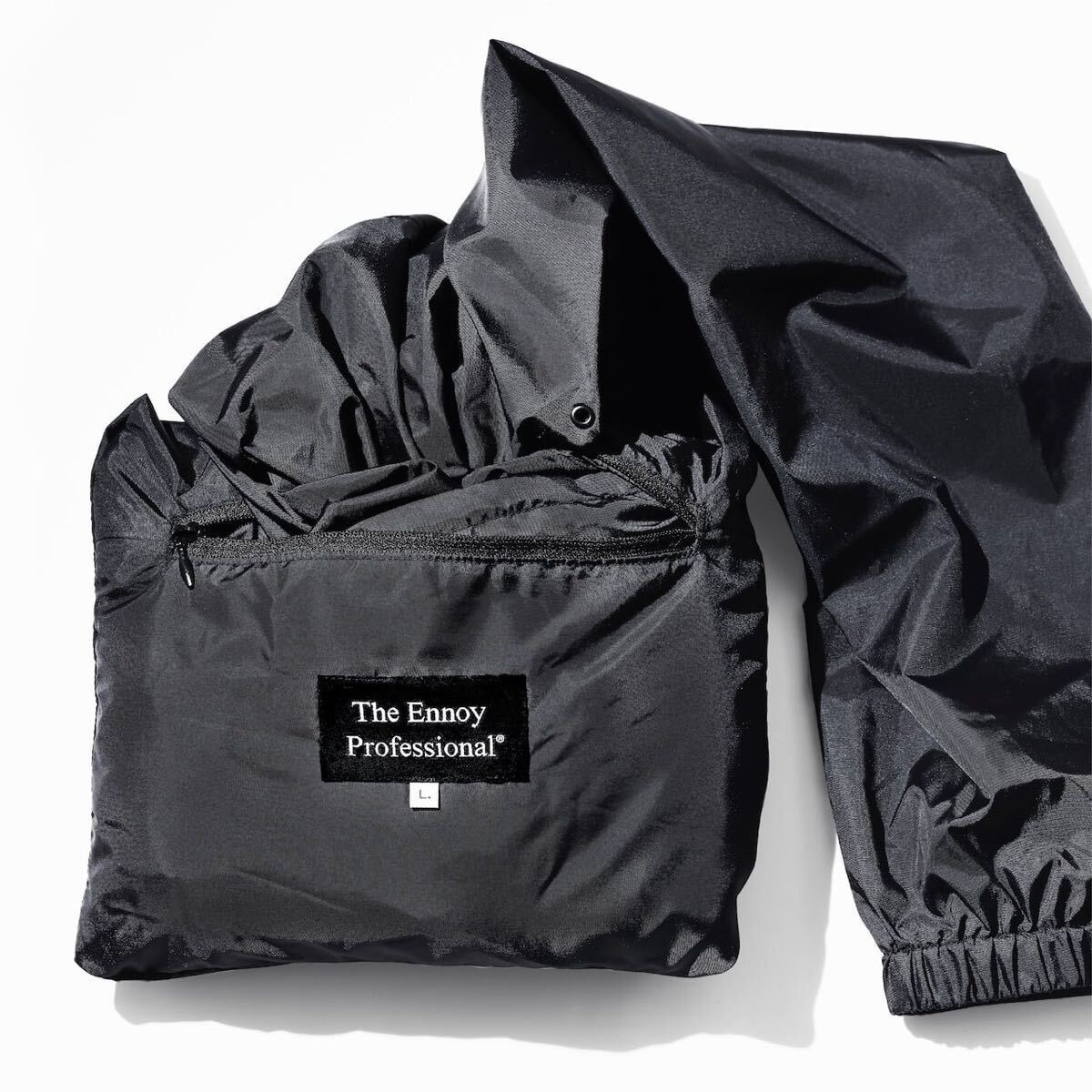 送料無料 ENNOY PACKABLE NYLON JACKET BLACK L エンノイ パッカブル