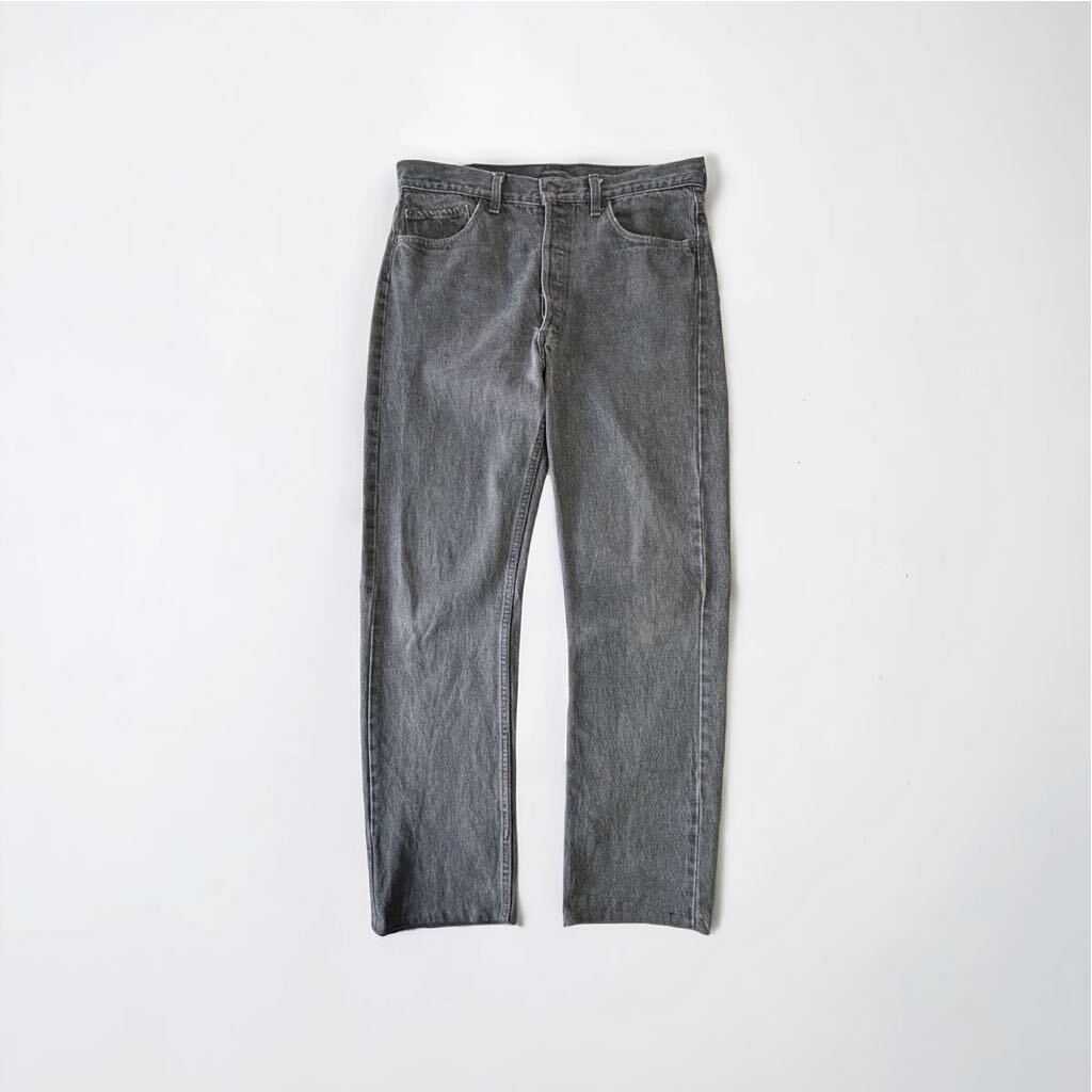 美品 90's VINTAGE Levi's 501 先染め BLACK 赤文字 リーバイス