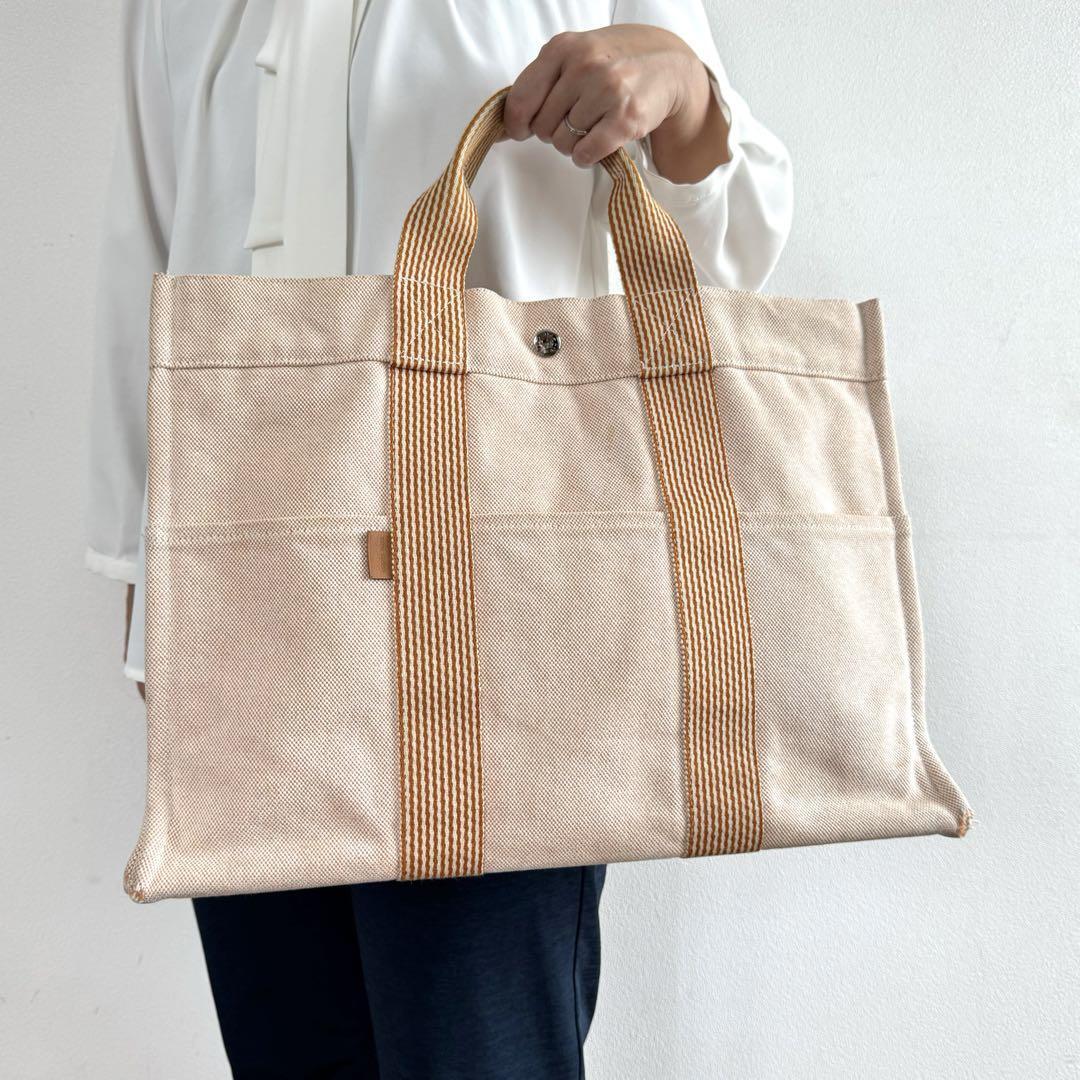 HERMES エルメス ニューフールトゥ MM トートバッグ キャンバス