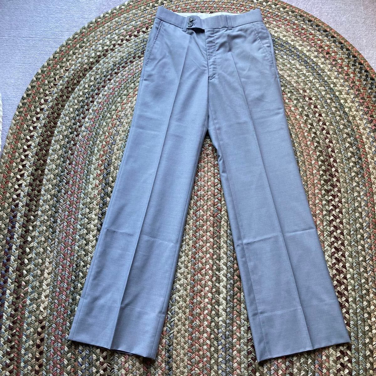 70s 当時物 薄手 ジャパンビンテージ ポリウールフレアパンツ