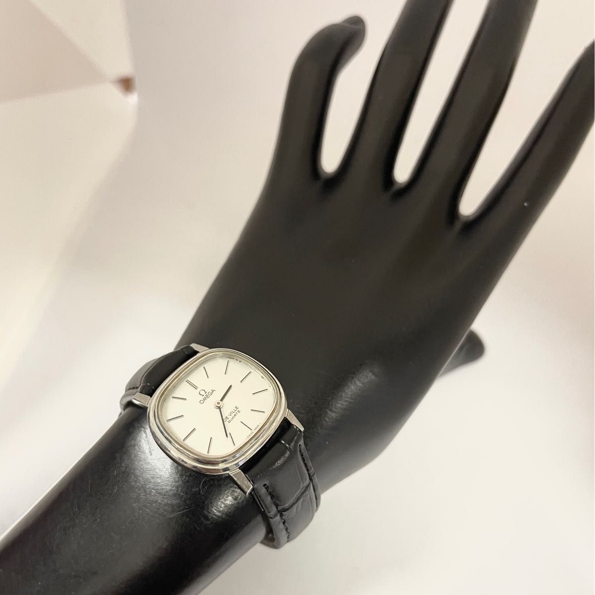稼働 OMEGA DEVILLE プッシュボタン レディースクォーツ オメガ デビル