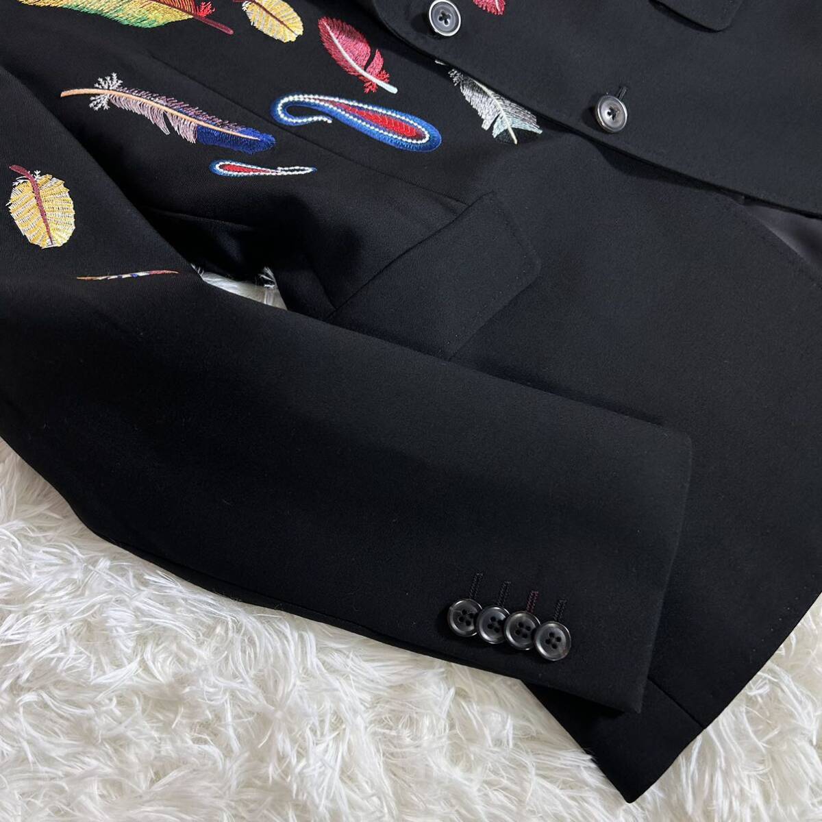 極美品】Paul Smith ポールスミス テーラードジャケット フェザー柄