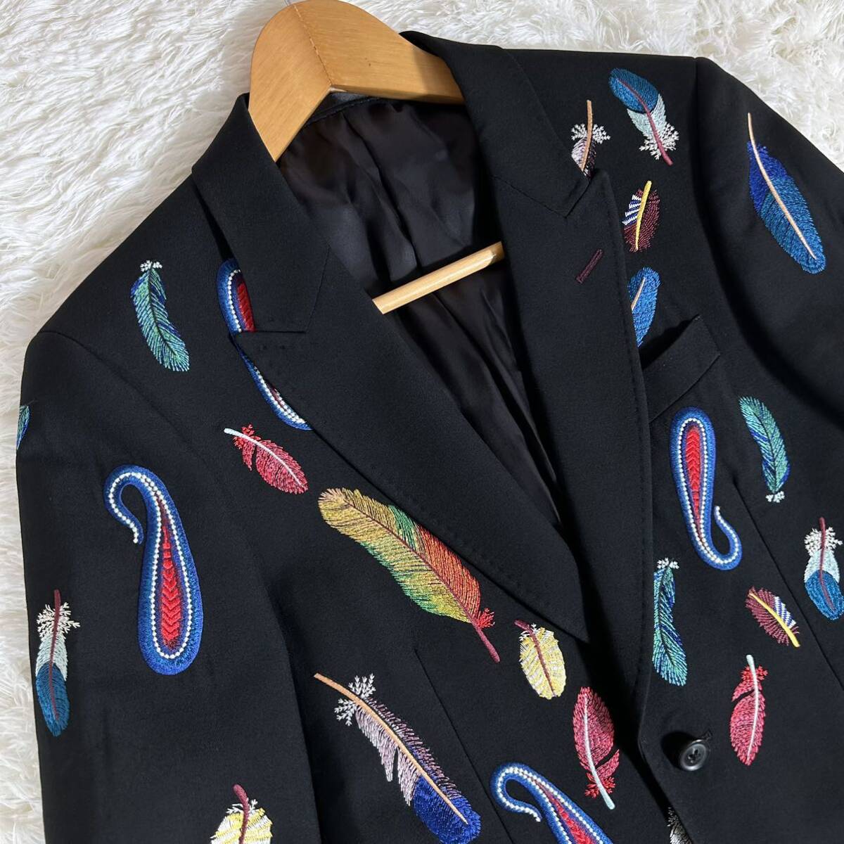 極美品】Paul Smith ポールスミス テーラードジャケット フェザー柄
