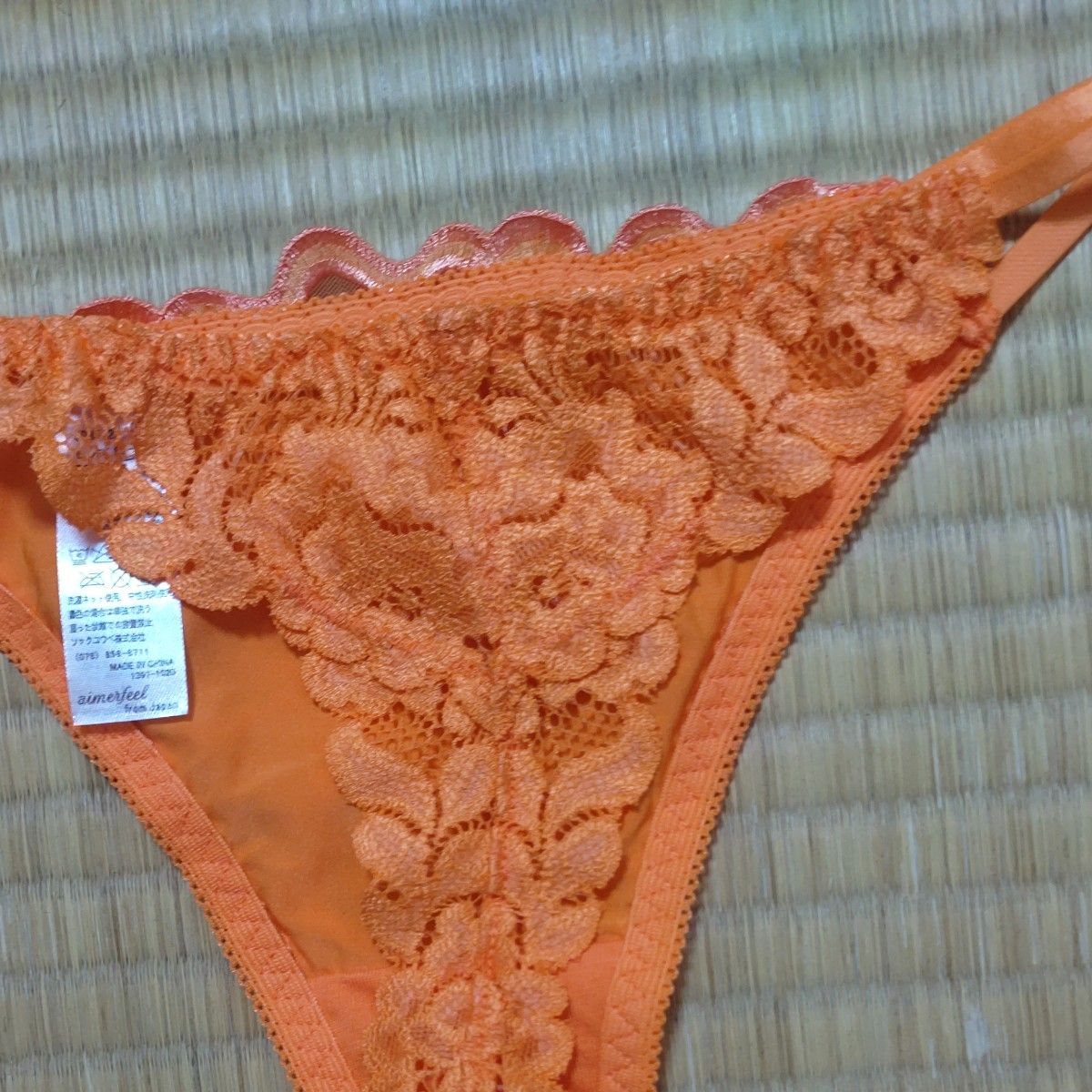 ショーツ Tバック エメフィール オレンジ Tバッグタンス整理品Мサイズ
