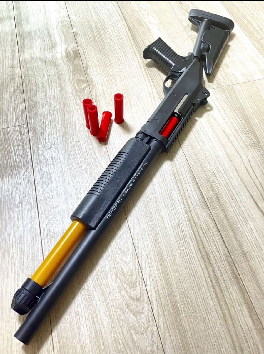 ショットガン風おもちゃ銃 ブローバック排莢式 伸縮ストック スポンジ