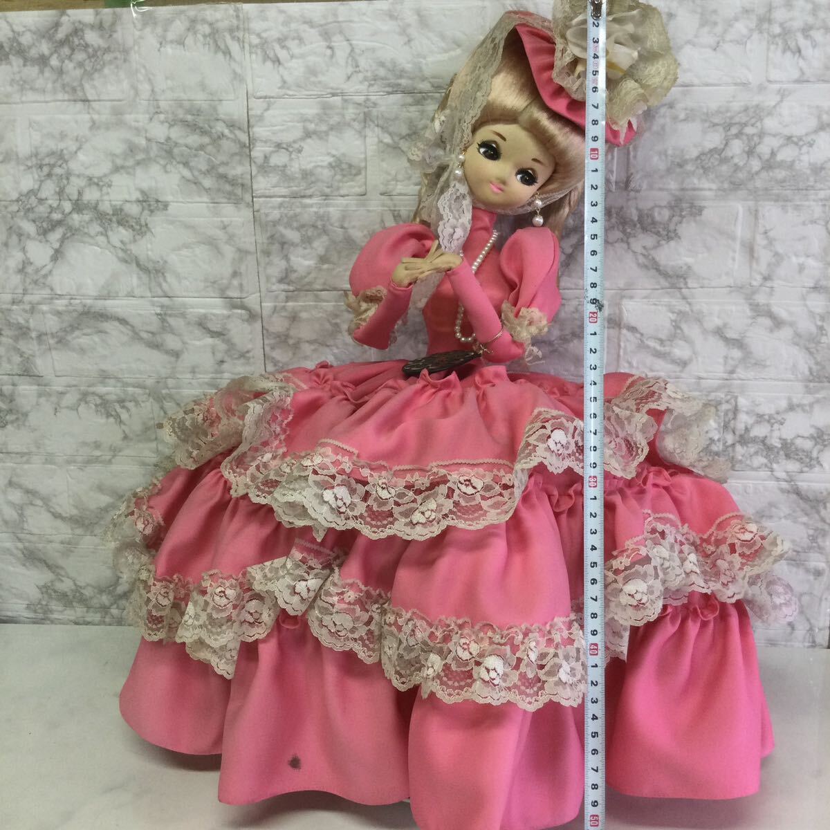 昭和レトロ スキヨ リボン フランス人形 ピンク ドレス 可愛い レース