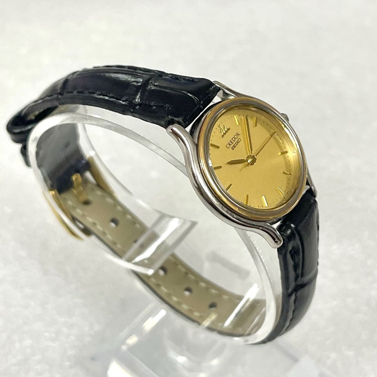 稼働 美品 SEIKO CREDOR 18KT レディース 時計 ゴールド コンビ 3針
