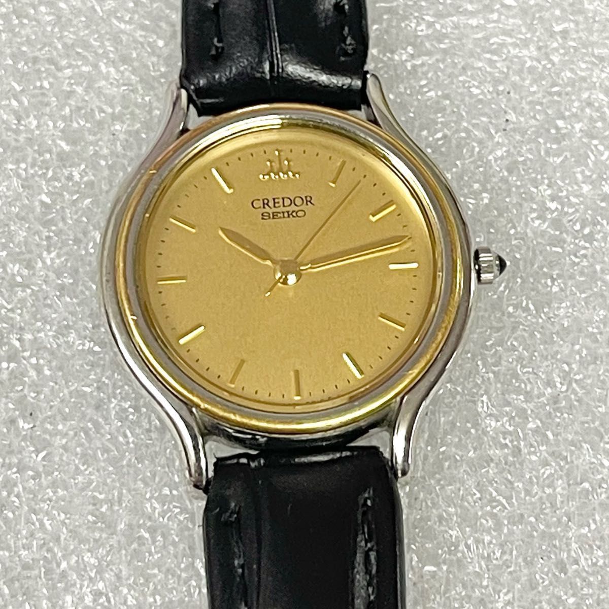 稼働 美品 SEIKO CREDOR 18KT レディース 時計 ゴールド コンビ 3針