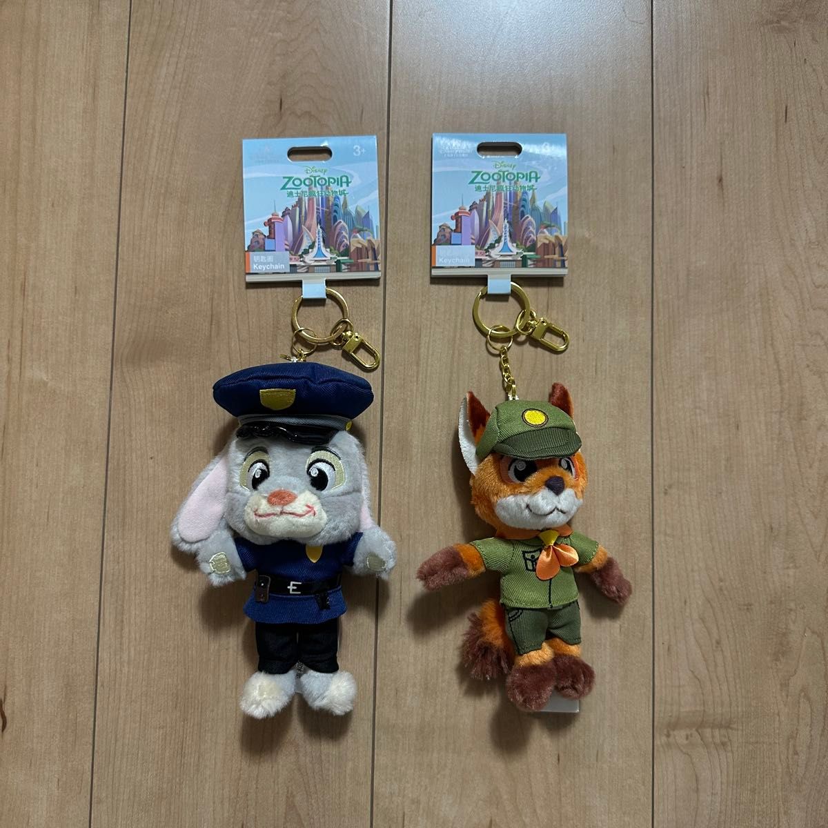 上海ディズニー ズートピア ニック ジュディ ぬいぐるみキーチェーン