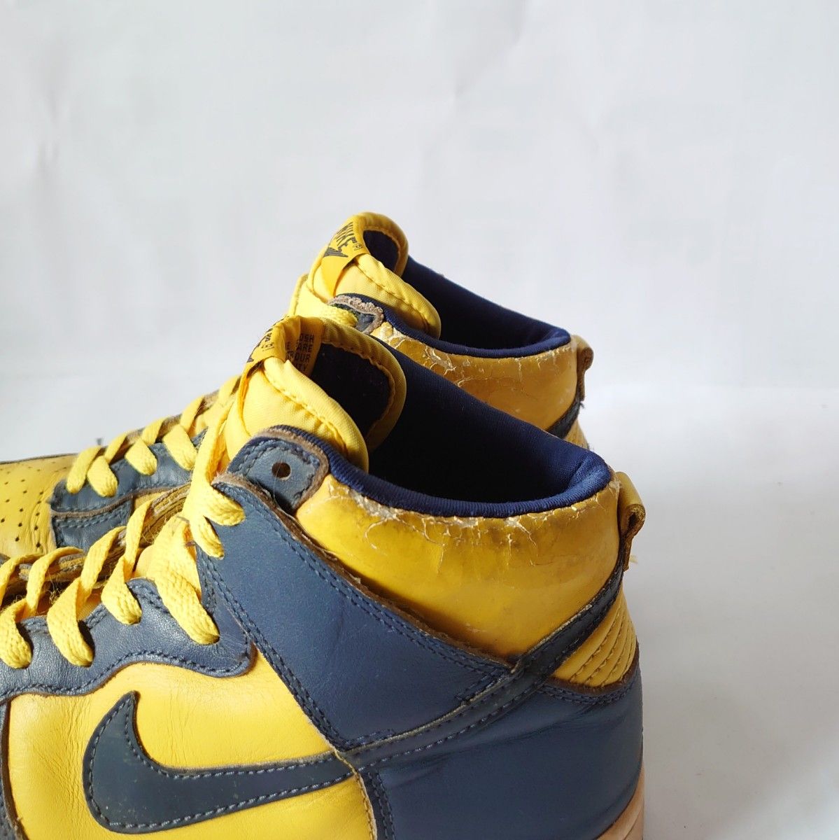 98年製 初期復刻 ナイキ ダンク ハイ ミシガン 紺×黄 US8 26cm NIKE