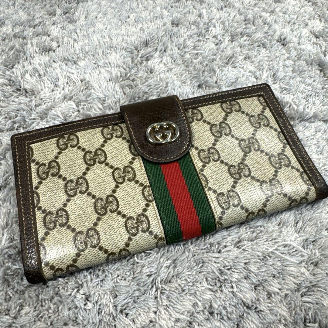 GUCCI オールドグッチ 長財布 シェリーライン ヴィンテージ 70s GG