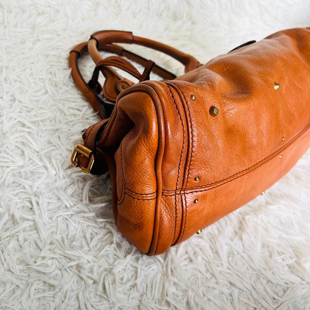 良品】Chloe クロエ パディントン ハンドバッグ 肩掛け ブラウン 鍵