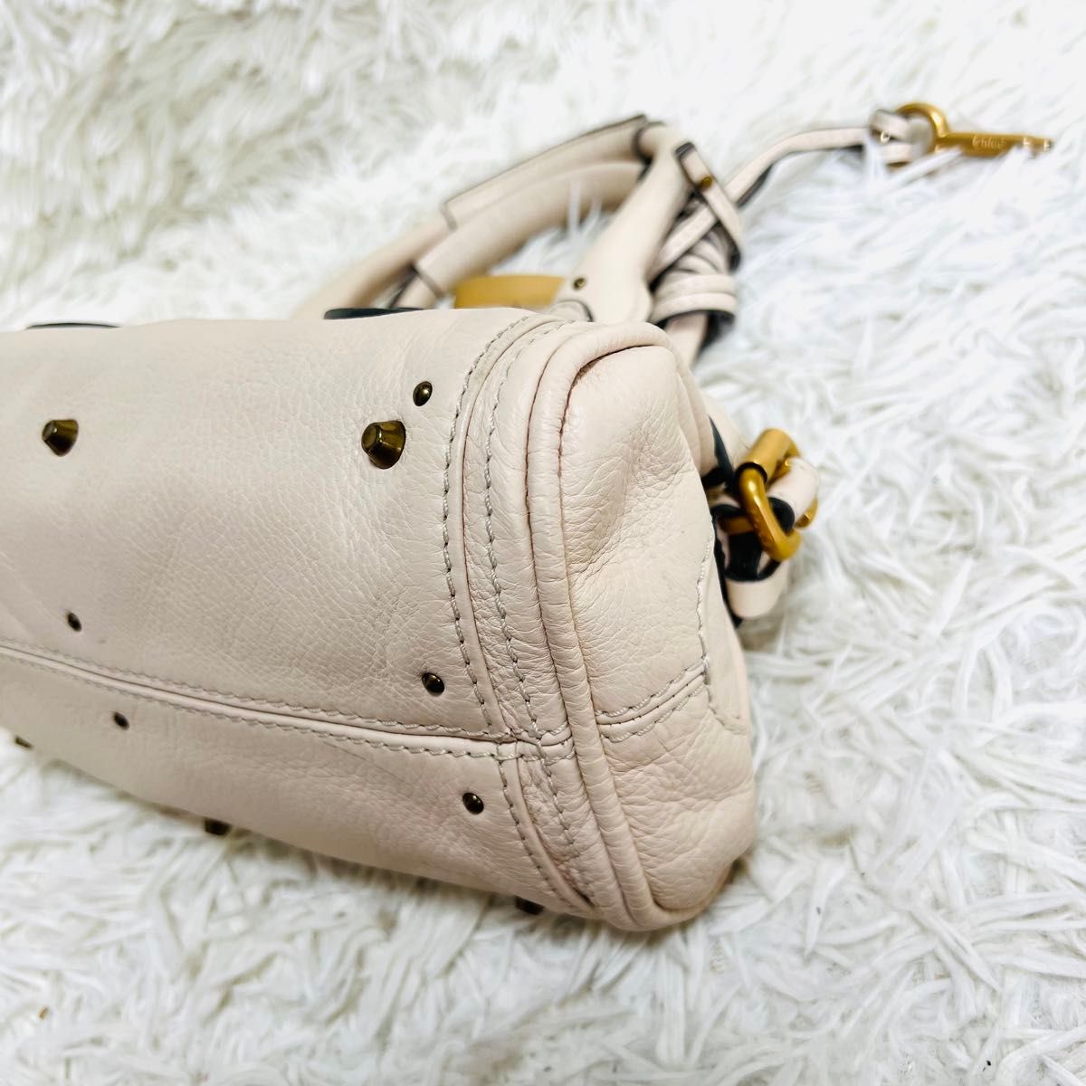 美品】Chloe クロエ ミニパディントン ハンドバッグ 肩掛け アイボリー