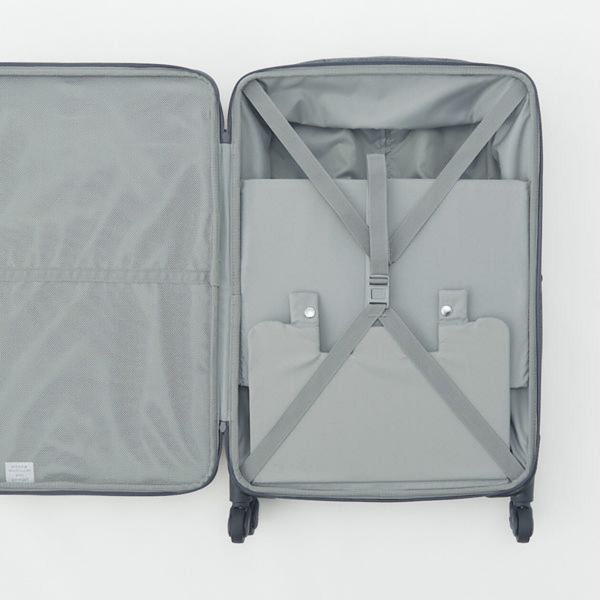 無印良品 半分の厚みで収納できる ソフトキャリーケース L グレー