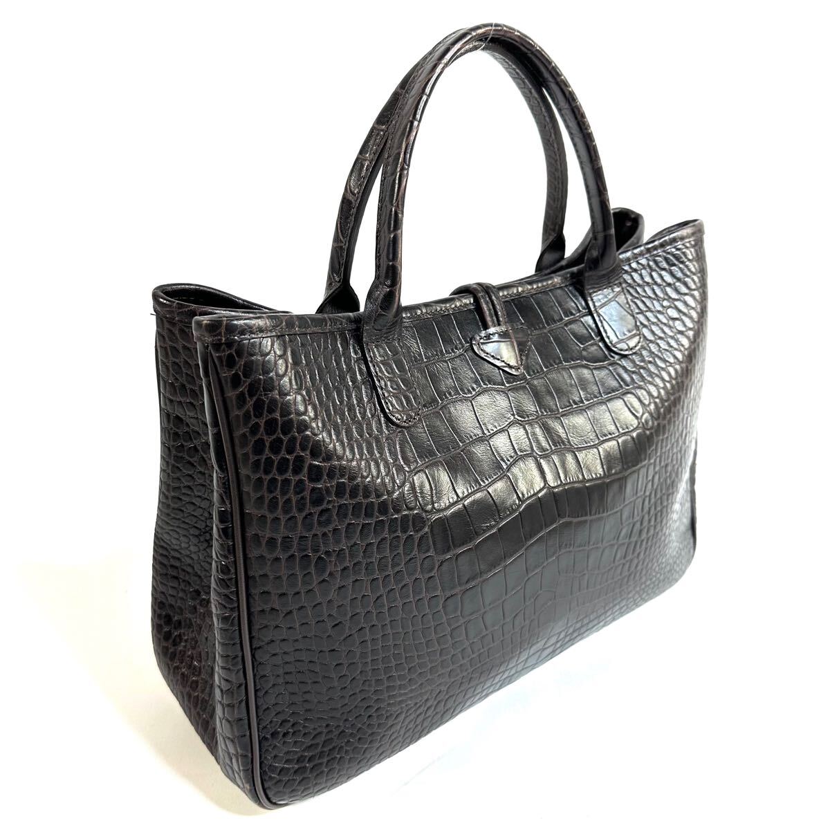 美品】LONGCHAMP ロンシャン ロゾ クロコ 型押し トートバッグ