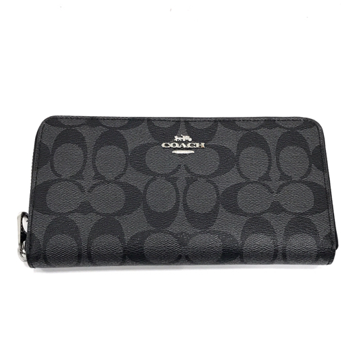 COACH コーチ シグネチャー 長財布 ラウンド 黒 コーチ(COACH