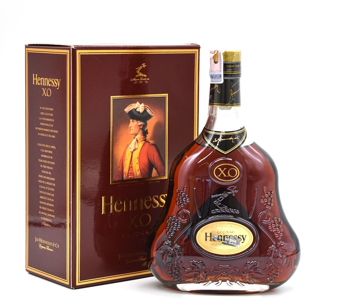洋酒 Hennessy XO クリアボトル 金キャップ 最安値，定番 1円