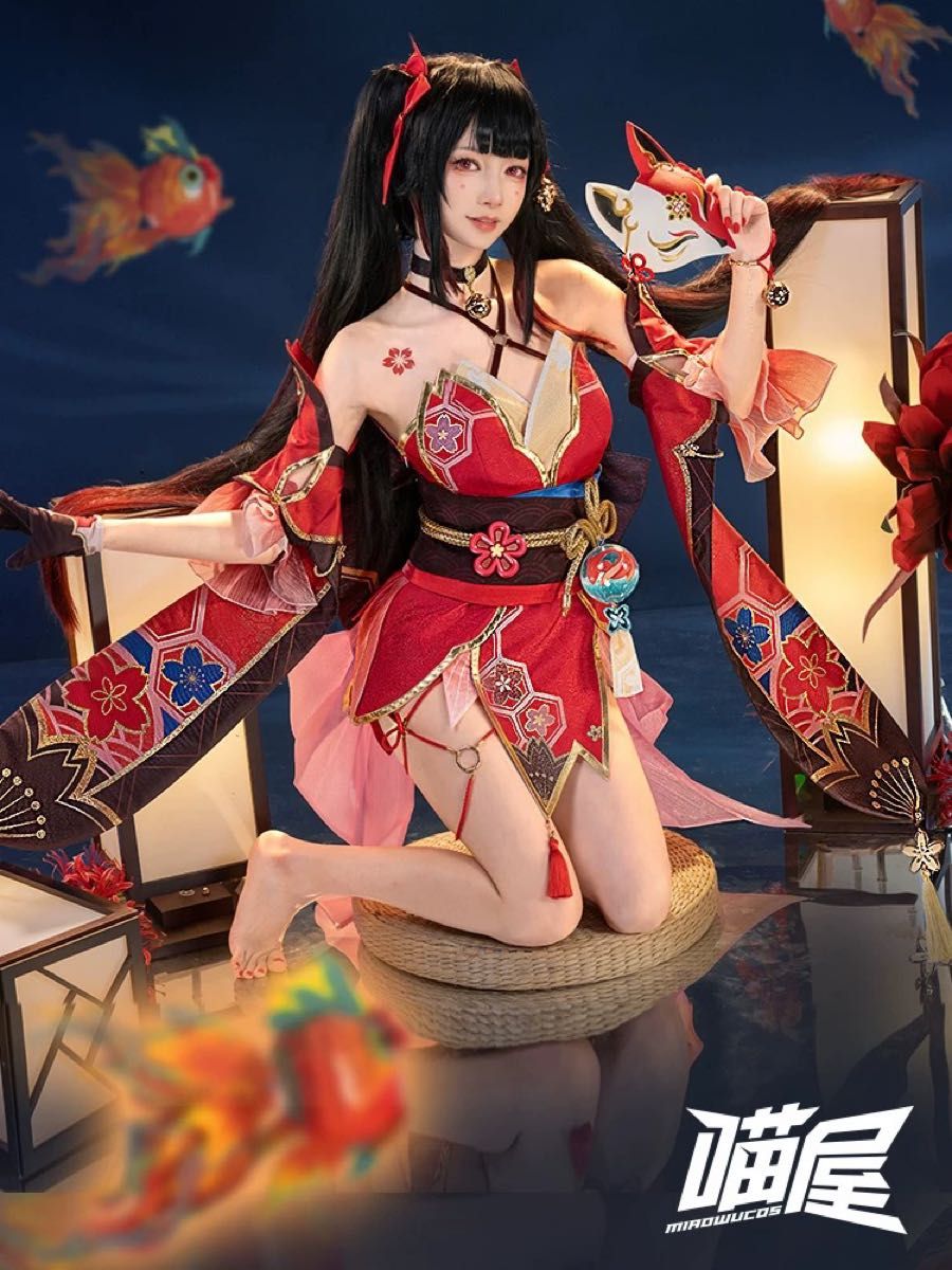 崩壊スターレイル 花火 衣装XL 靴 ウィッグ フルセット コスプレ 猫屋