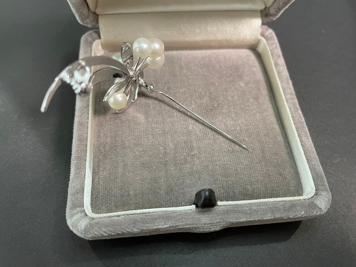ミキモト ブローチ MIKIMOTO パールブローチ シルバー 入学式 卒業式