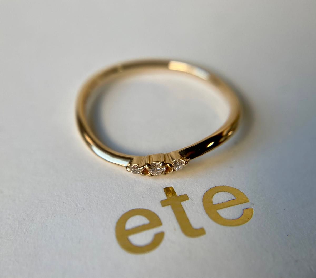 ete エテ 3P ダイヤモンド 0 02ct 約3号 イエローゴールド ピンキー