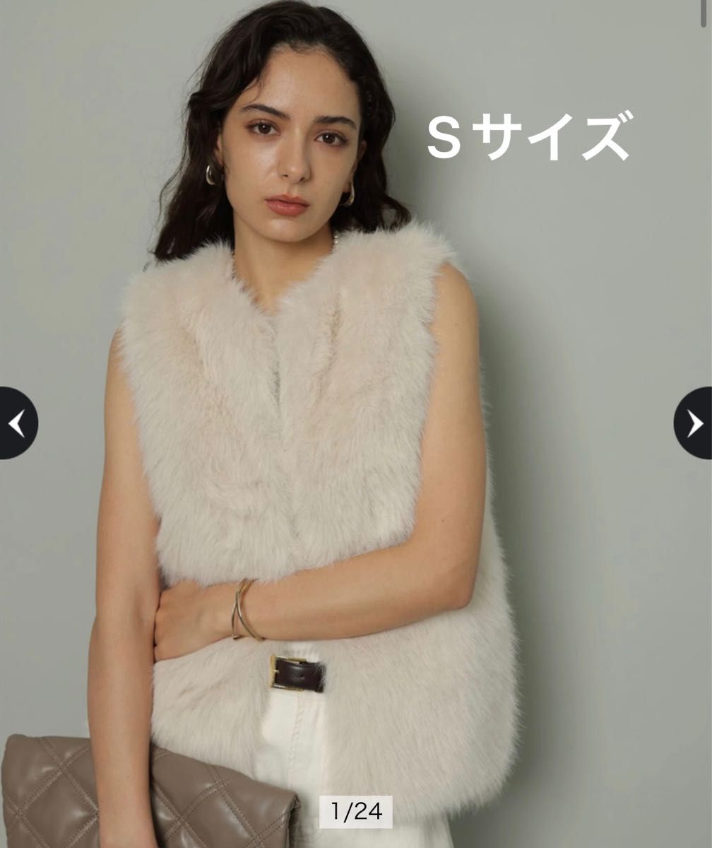 新品訳あり アルページュストーリー ファー ジレ ベスト エコファー