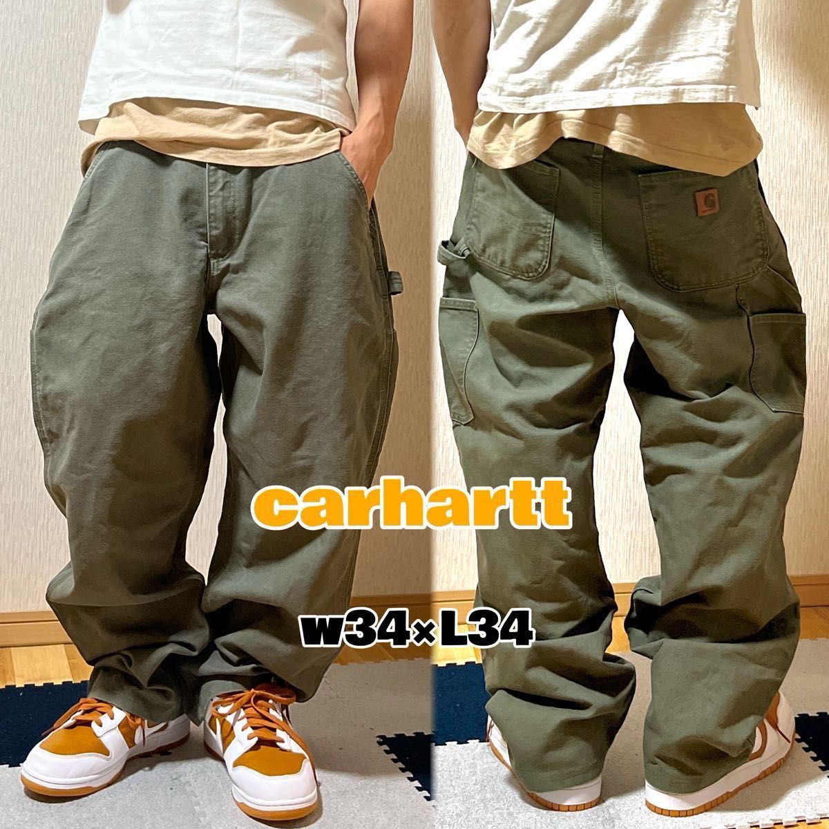 carhartt カーハート ダック地 ペインターパンツ ワークパンツ モス
