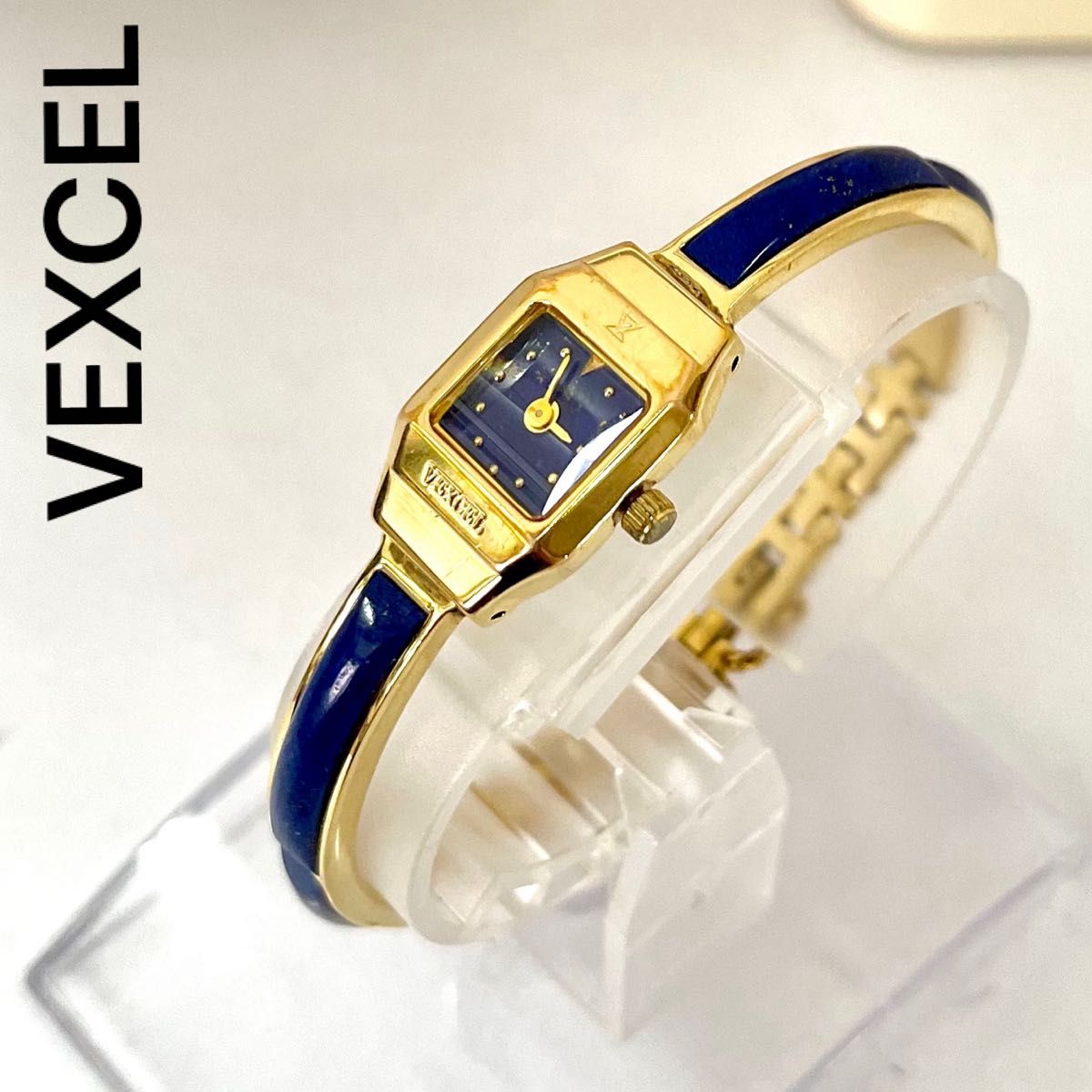 稼働 良品 VEXCEL 腕時計 天然石 バングルウォッチ ラピスラズリ