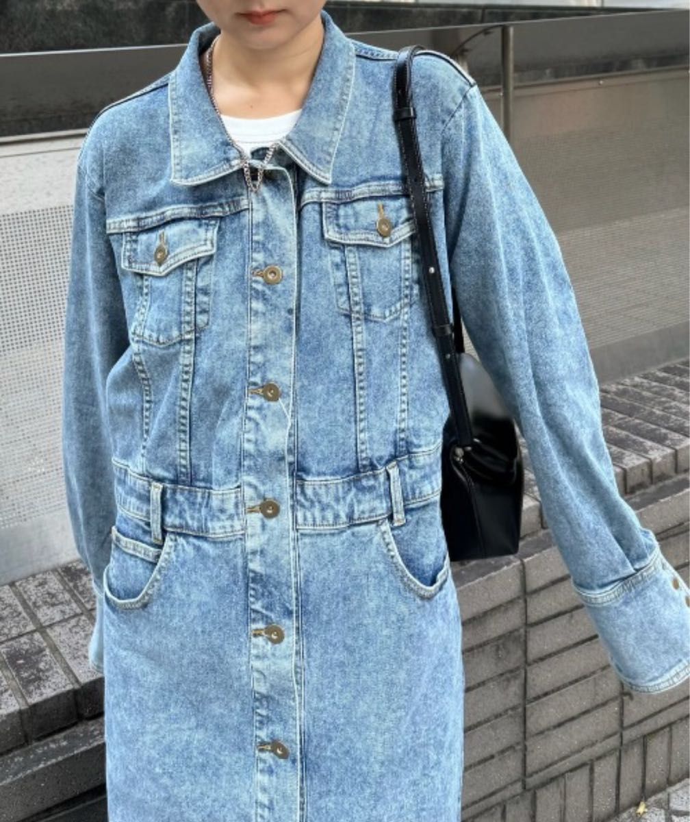 新品AMERI I LINE DENIM SHIRT DRESS