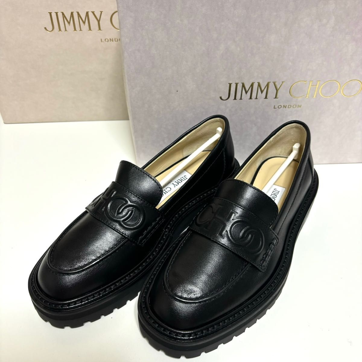 要事前在庫確認】JIMMY CHOO ジミーチュウ ローファー 35 1/2 (22 5