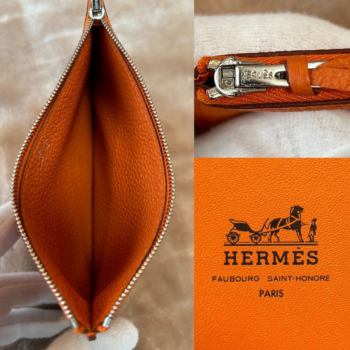 美品HERMESエルメスドゴンGMドゴンデュオ長財布二つ折り財布レディース