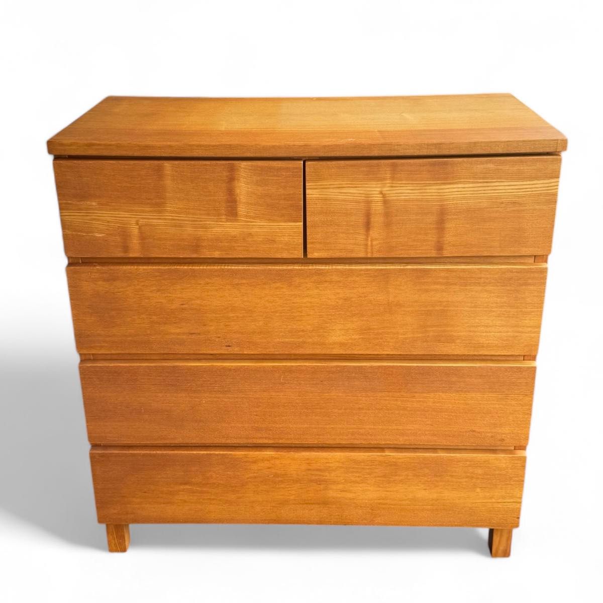廃盤】無印良品 MUJI タモ材 4段チェスト 脚付き 天然木 幅80cm｜Yahoo