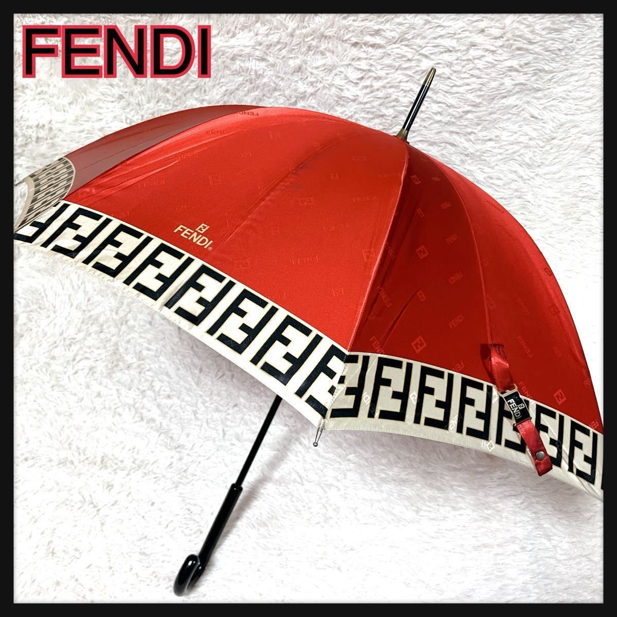 FENDI フェンディ ズッカ柄 レディース 雨傘 長傘 ロゴ 金具
