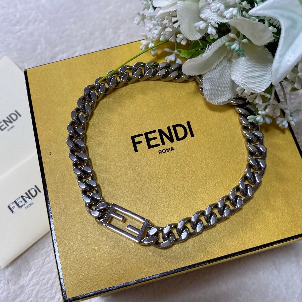FENDI バゲットネックレス シルバー フェンディ 目黒蓮着用｜Yahoo