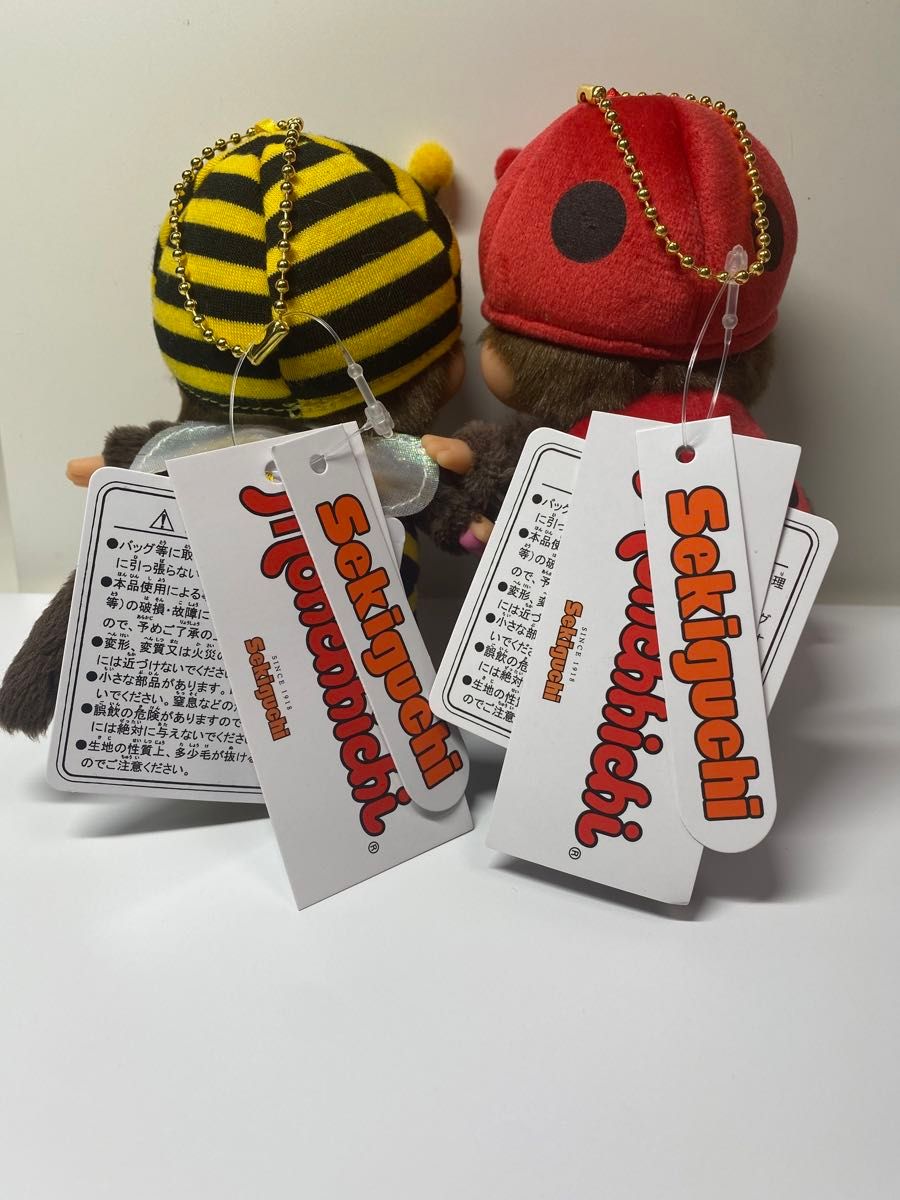 モンチッチ 顔でかS Sキーチェーン てんとう虫 ミツバチ 2体1セット