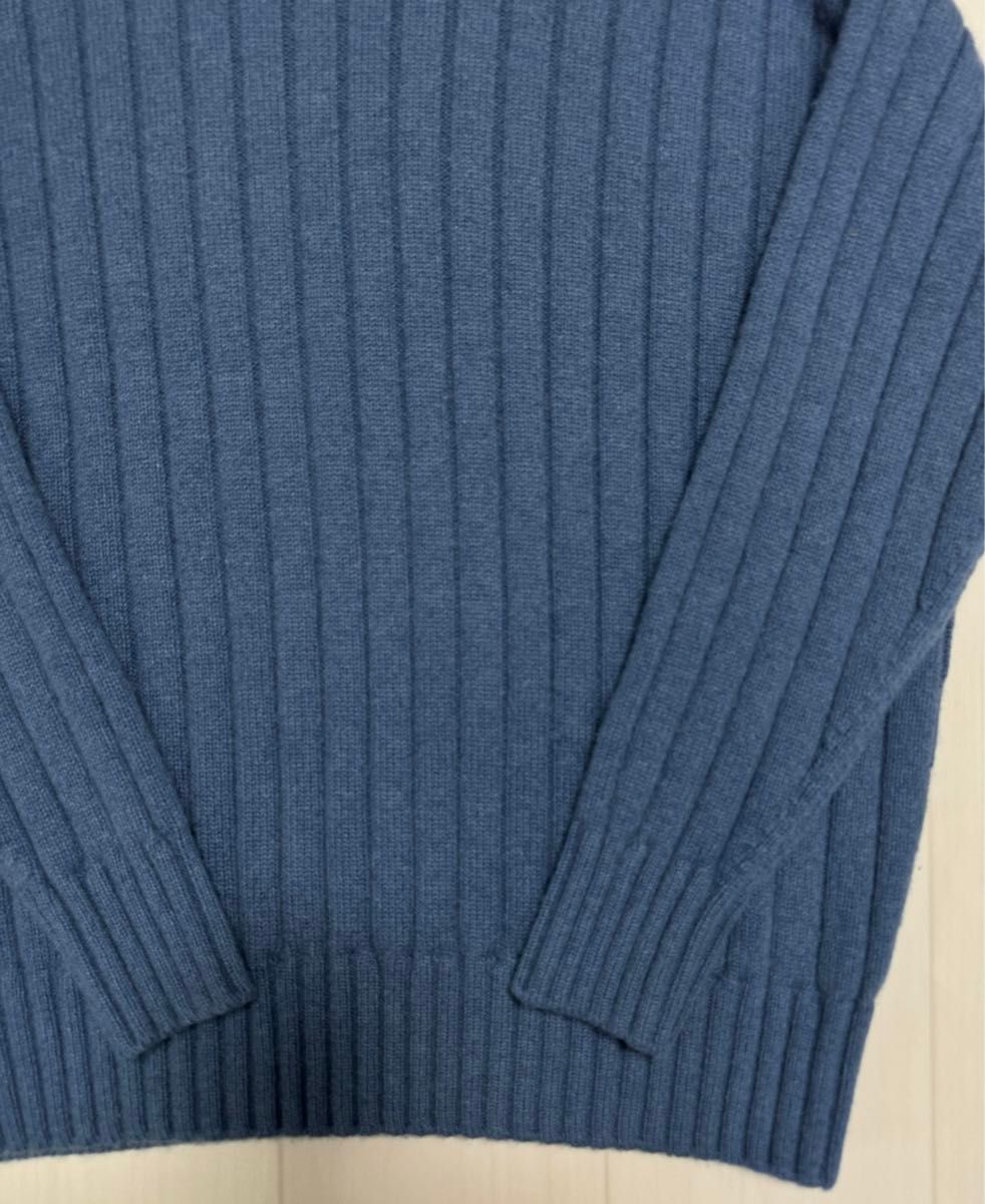 ebure エブール Cashmere Turtle Neck Pullover Blue ブルー ロン