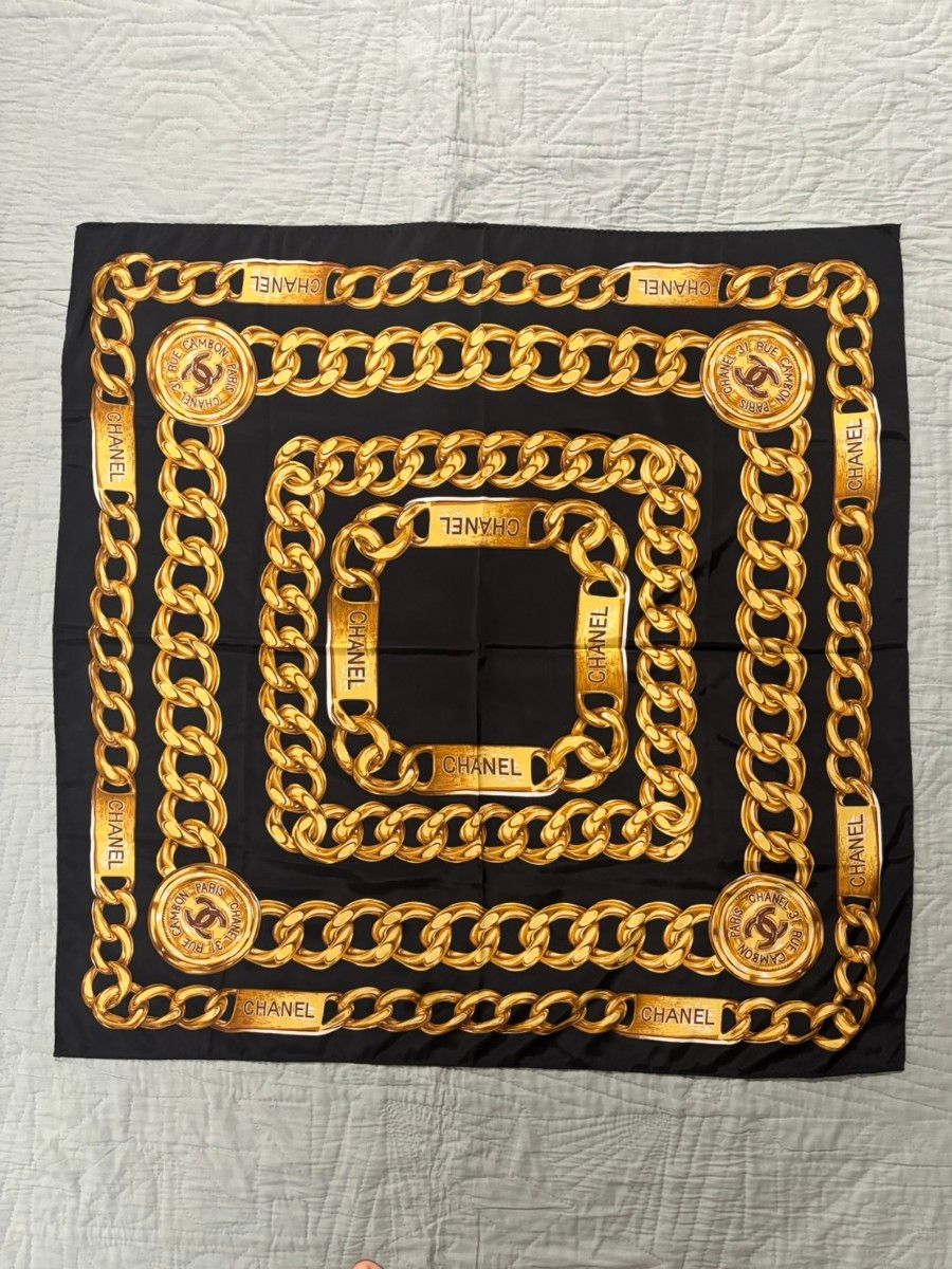 美品 CHANEL シャネル 大判シルクスカーフ 品質タグ｜Yahoo!フリマ（旧