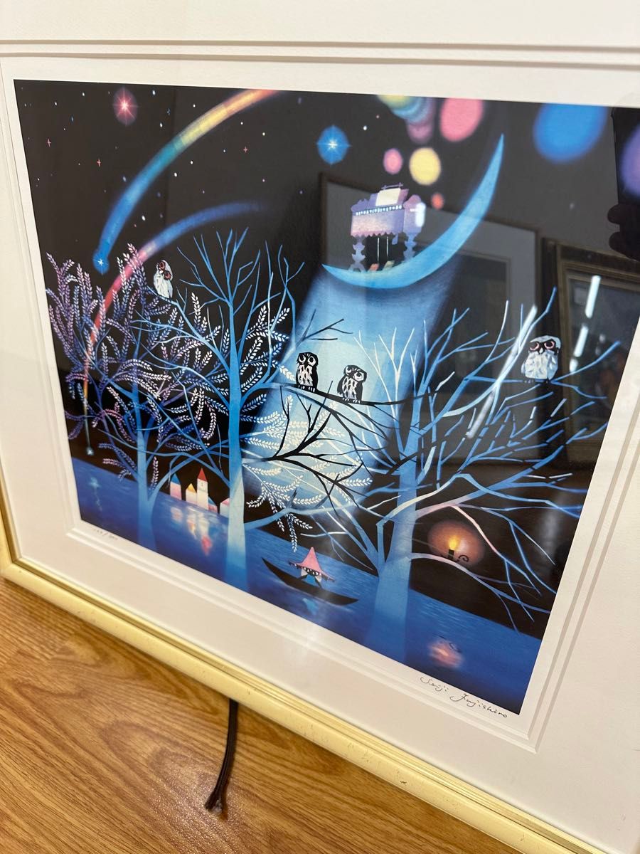 有名画家 藤城清治 ふくろうの森 800部 ダイヤモンドスクリーニング