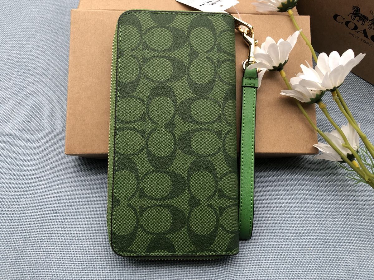 COACH 財布 コーチ 長財布 グリーン 新品未使用 レディース プレゼント