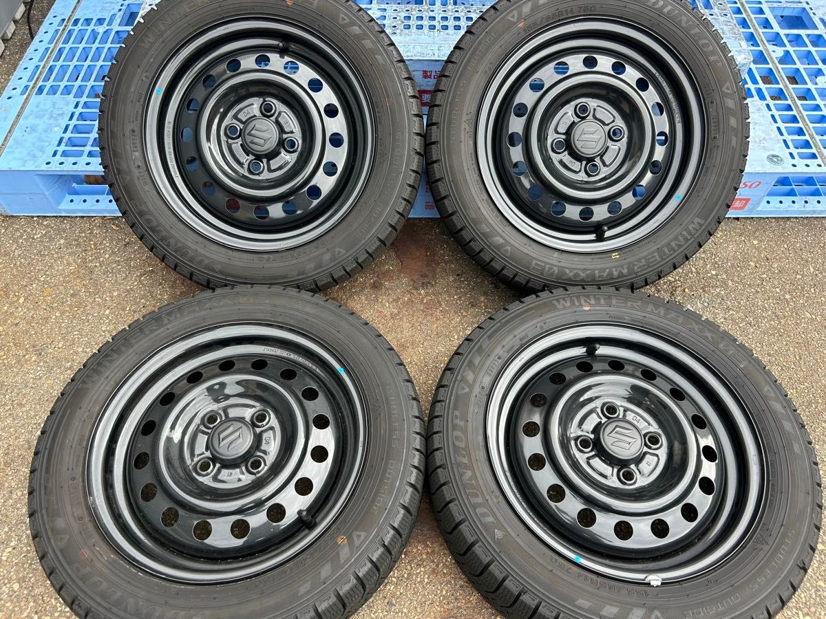 2022年製155/65R14 バリ山 ツブ有り スズキ純正鉄ホイール