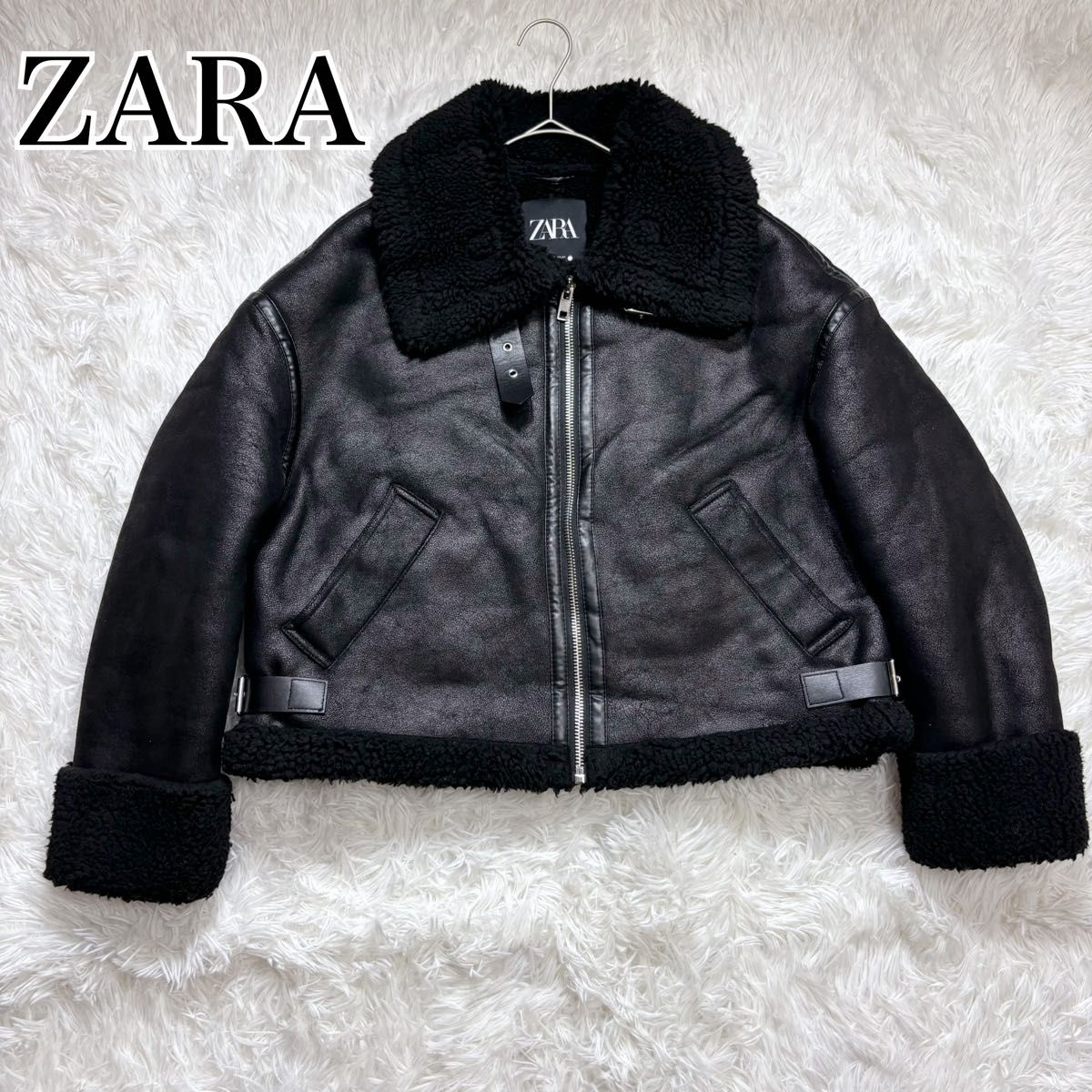 美品 ZARA ザラ ZW COLLECTION ダブルフェイス ライダースジャケット