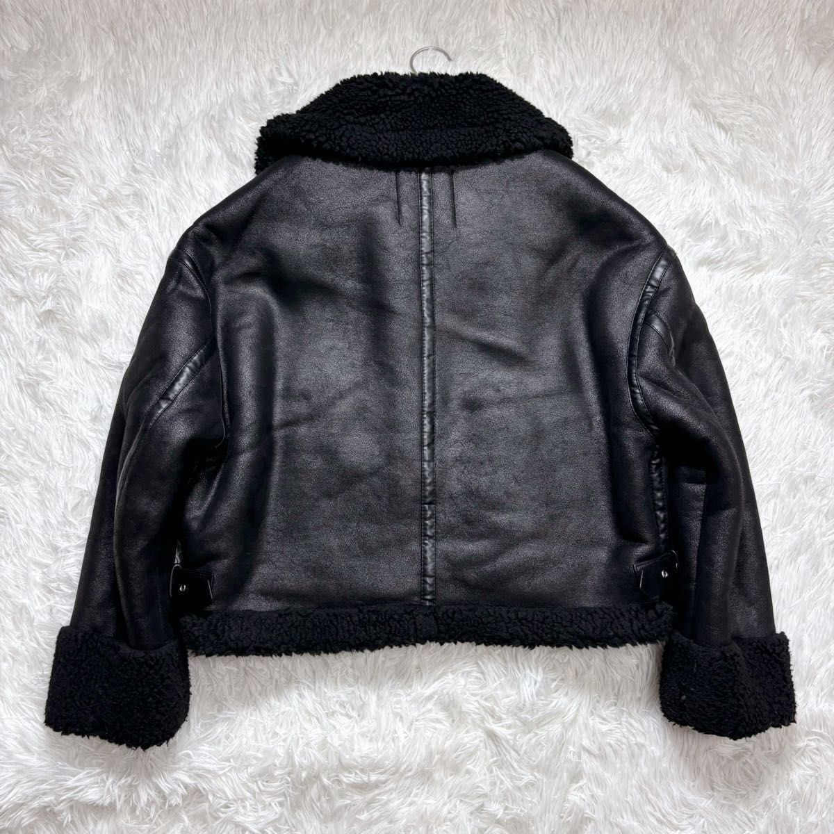 美品 ZARA ザラ ZW COLLECTION ダブルフェイス ライダースジャケット