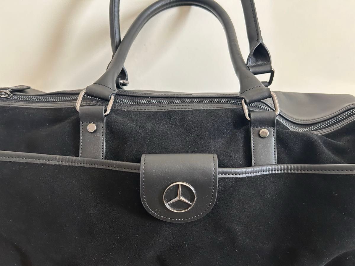 未使用メルセデスベンツ本革ボストンバッグ ショルダーストラップ付き